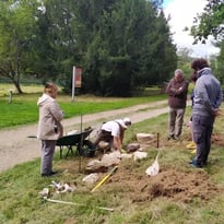 Démonstration de construction en pierre sèche
