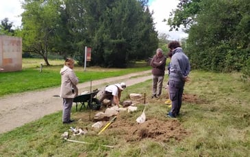 Démonstration de construction en pierre sèche